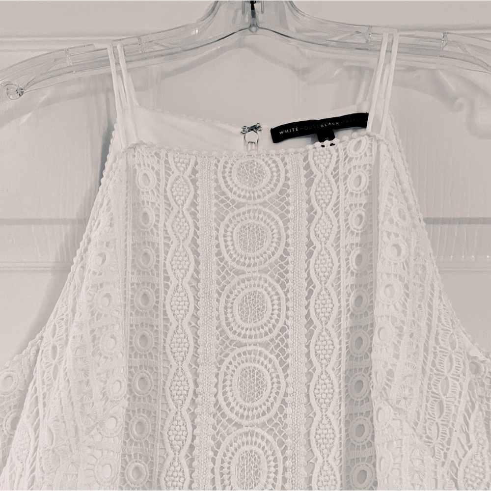 WHBM white eyelet dress perfect for graduation or summer.